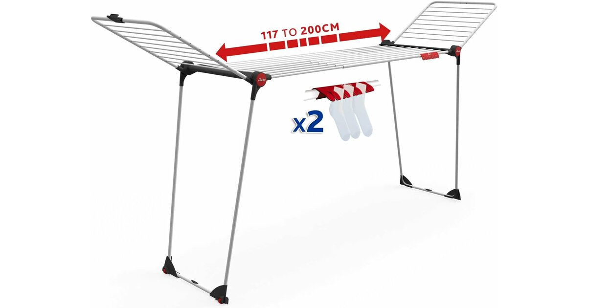 Étendoir à Linge Vileda Infinity Flex Ultimate - 30m Capacité, Télescopique, Stable